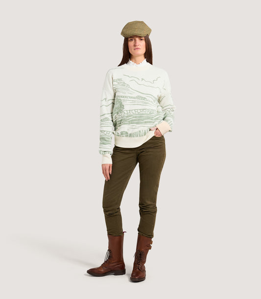 Women's British Landscape Sweater in Ivory