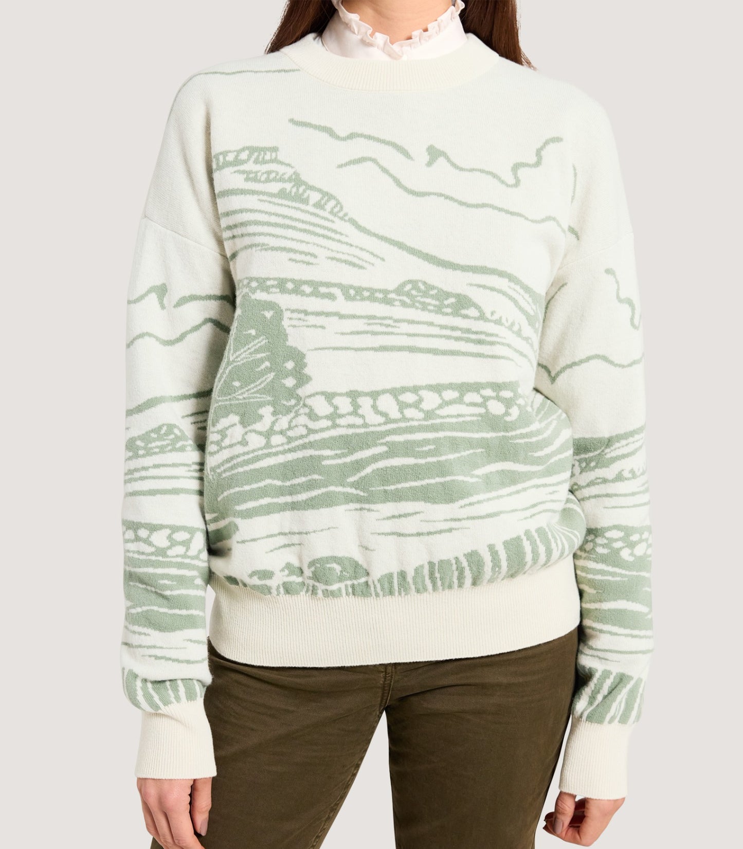 Women's British Landscape Sweater in Ivory
