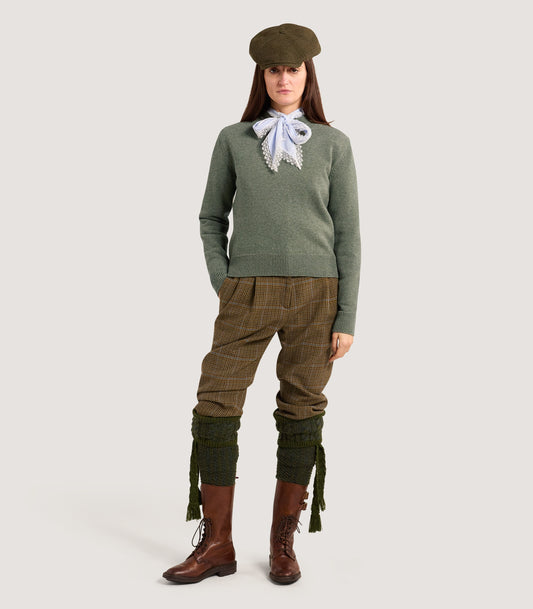 Women's Tom Purdey Round Neck Sweater in Moss