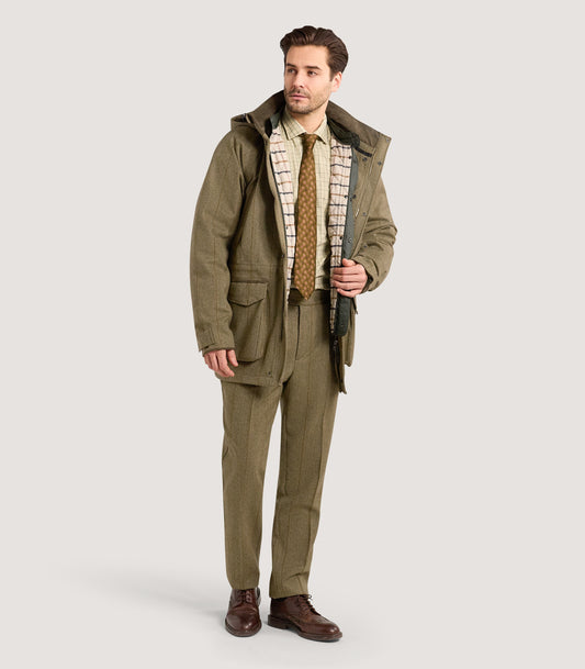 Men's Technical Tweed Yorkshire Field Coat In Cairn Tweed