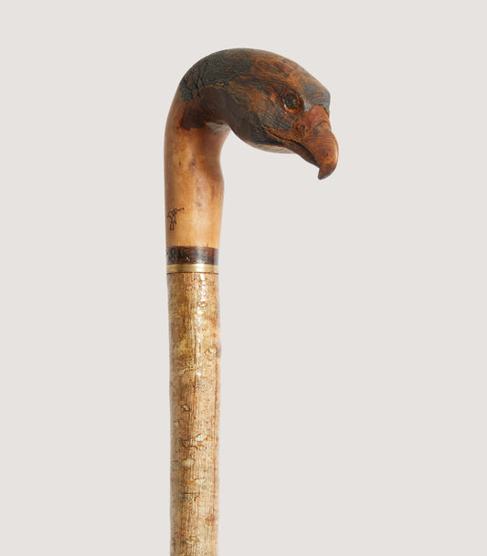 Hand Carved Extra Long Peregrine Detachable Head Stick