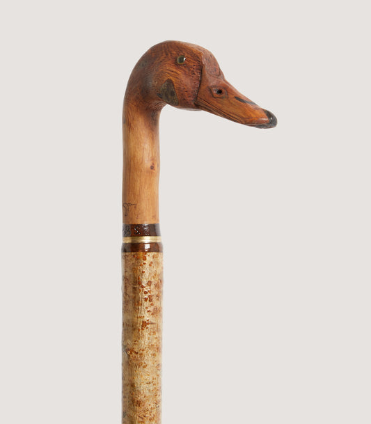 Hand Carved Mallard Stick With Detachable Head