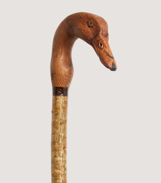 Hand Carved Mallard Duck Head Stick