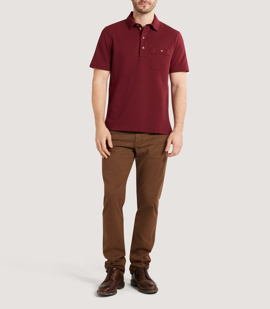 Men's Short Sleeve Polo Shirt in Audley Red