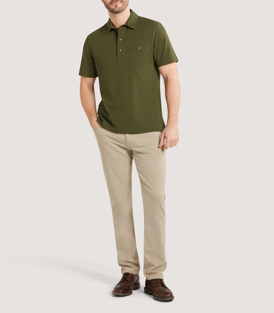 Men's Short Sleeve Polo Shirt in Loden