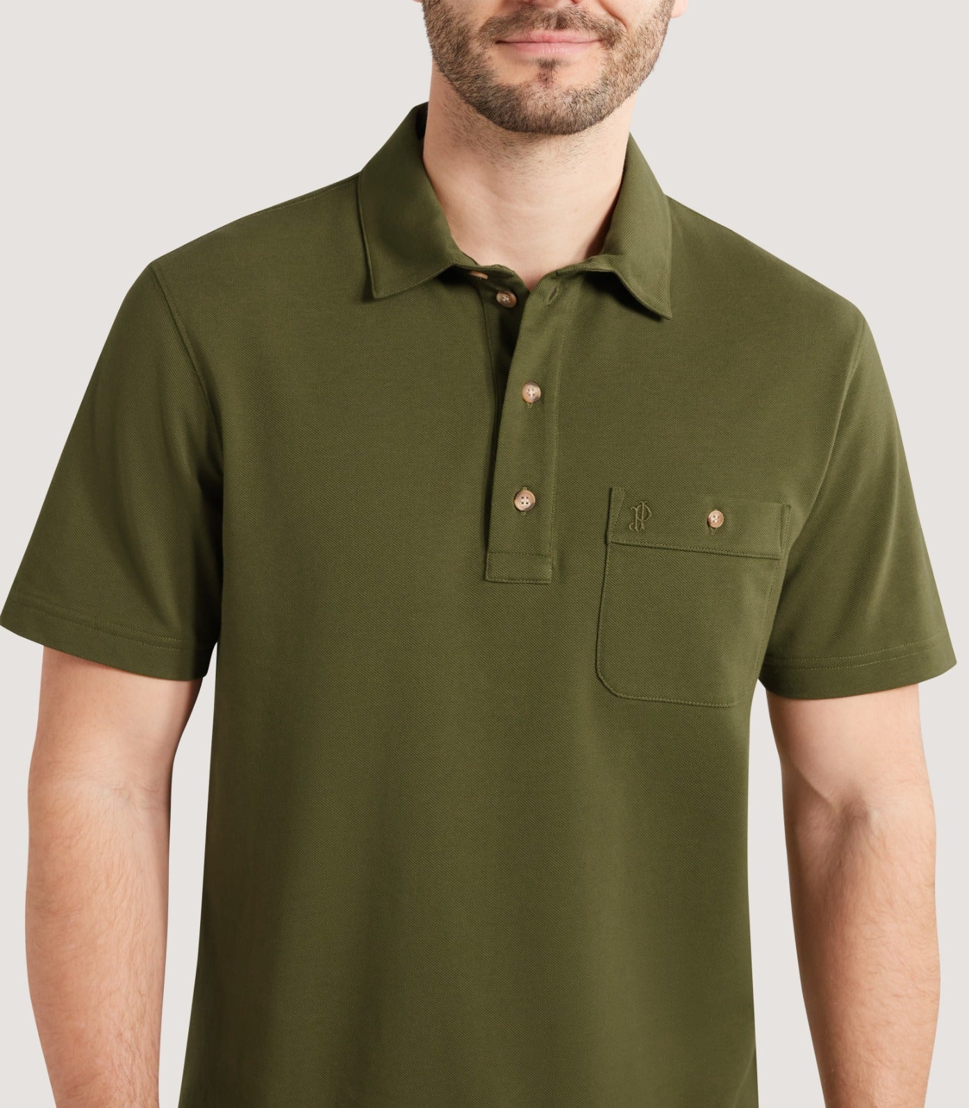 Men's Short Sleeve Polo Shirt in Loden