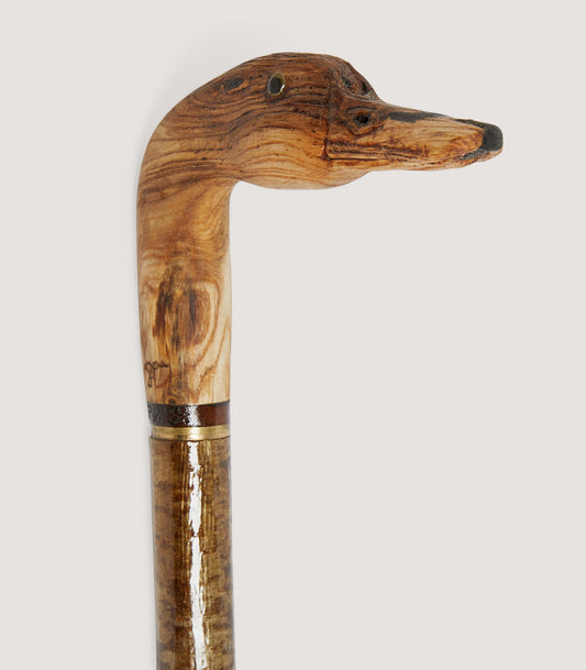 Hand Carved Duck Head Country Stick