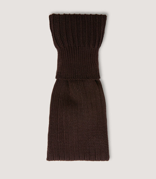 Men's Ribbed High Knee Socks In Chocolate