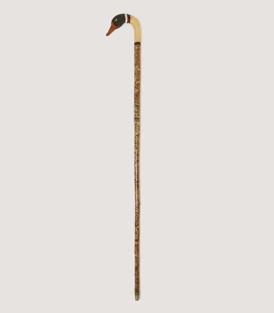Hand Carved Mallard Drake Head Stick
