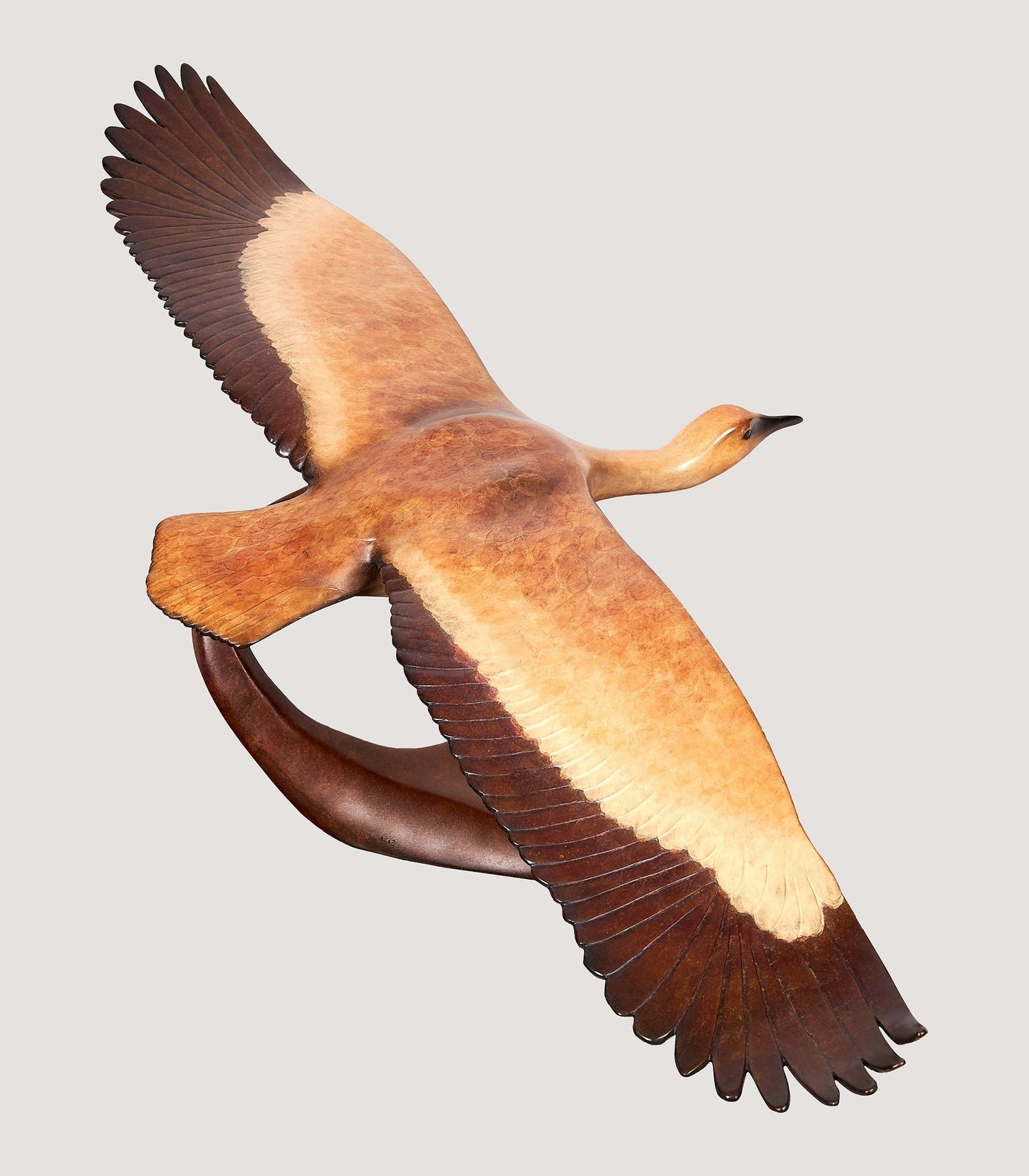 Peregrine Chasing Houbara Sculpture in Bronze - Limited Edition of 3