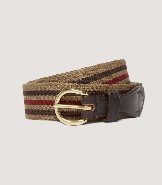 Women's Canvas Webbing Belt in Khaki