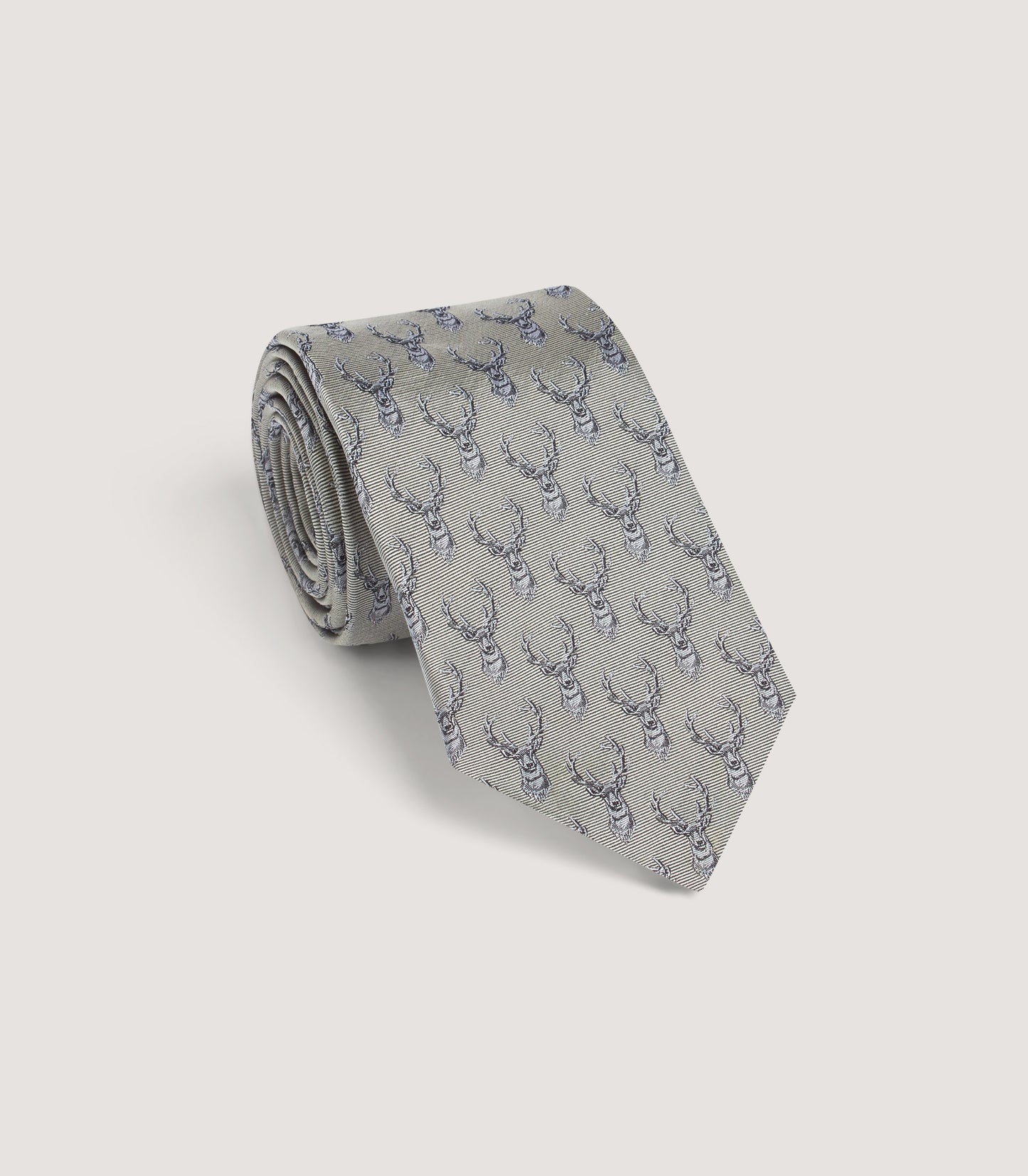 Stags Gaze Tie In Steel