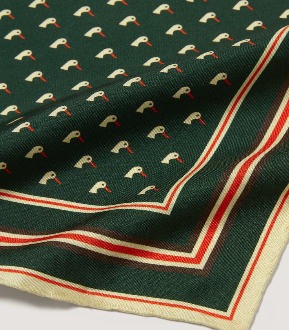 Dapper Duck Pocket Square in Emerald