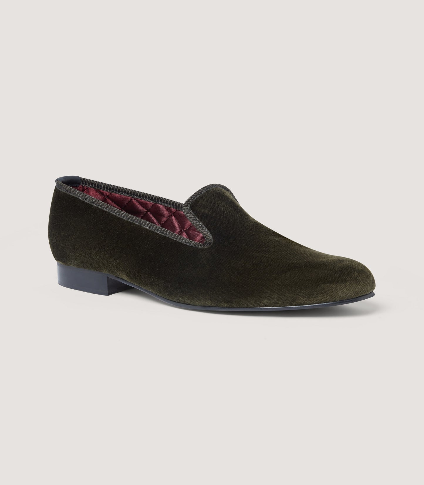 Men's Velvet Slipper in Olive