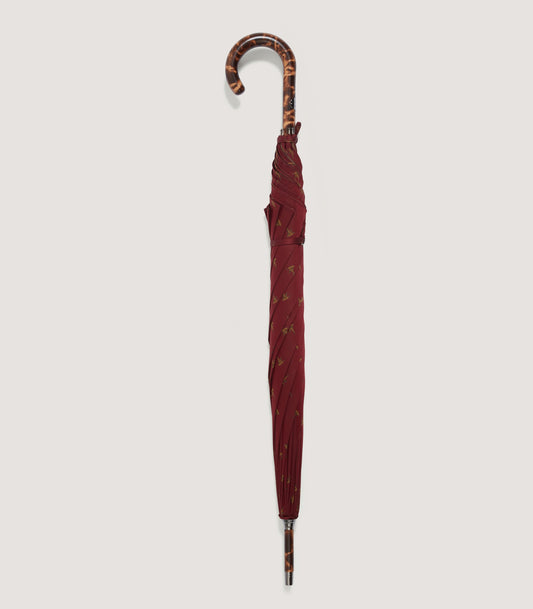 Birds Tiger Maple Stick Umbrella in Audley Red