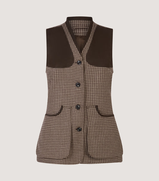 Women's Cashmere Tweed Shooting Vest in Torridon Check