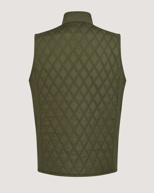 Men's Moorland Light Quilt Gilet in Dark Olive