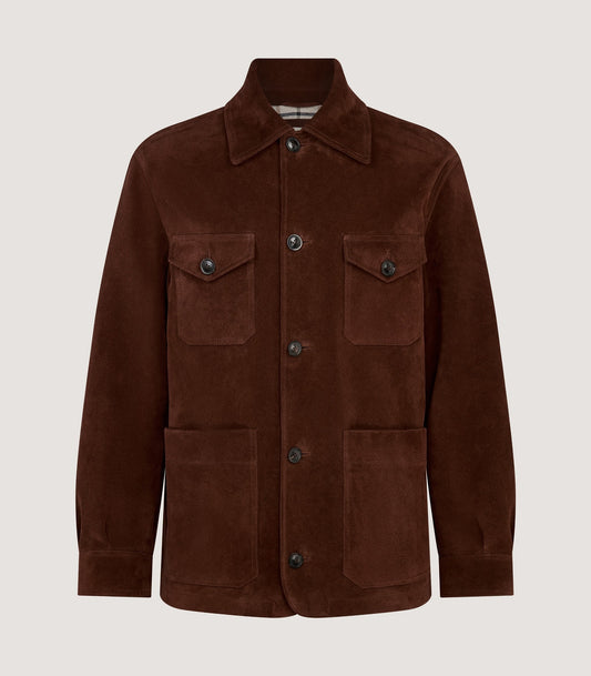 Men's Suede Lyall Jacket in Coffee