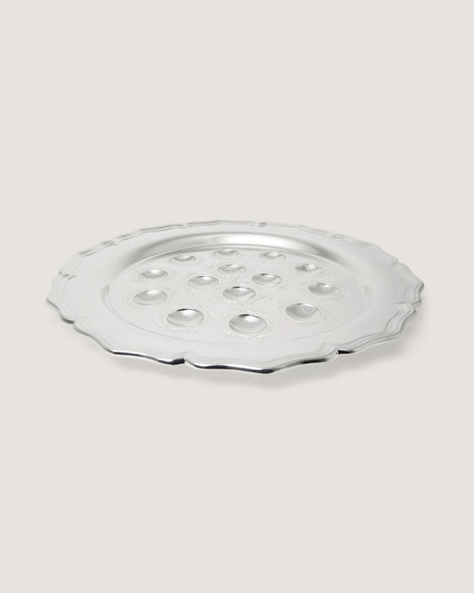 Rose and Scroll Olive Tray in Silver