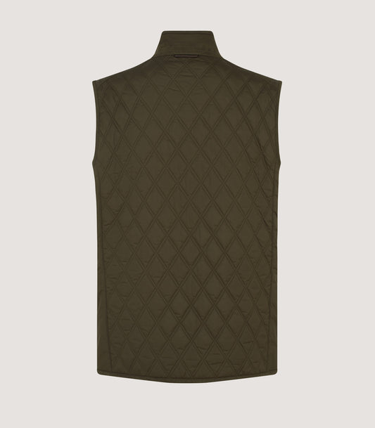 Men's Moorland Light Quilt Gilet in Dark Olive