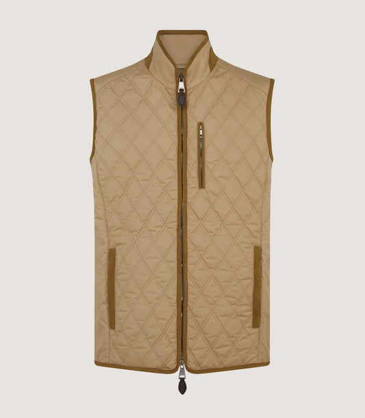 Men's Moorland Light Quilt Gilet in Camel