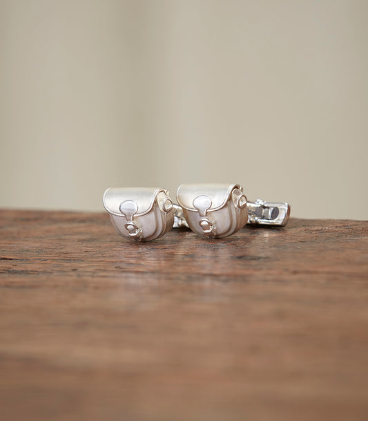 Cartridge Bag Cufflinks In Silver