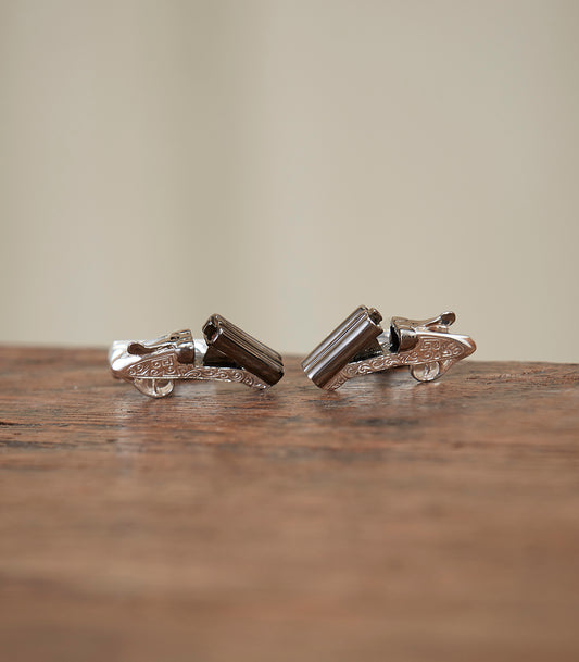 Side-By-Side Silver Cufflinks In Silver