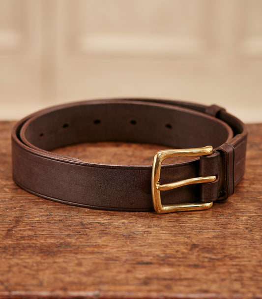 Men's Oak Bark Tanned Leather Belt in Purdey Havana