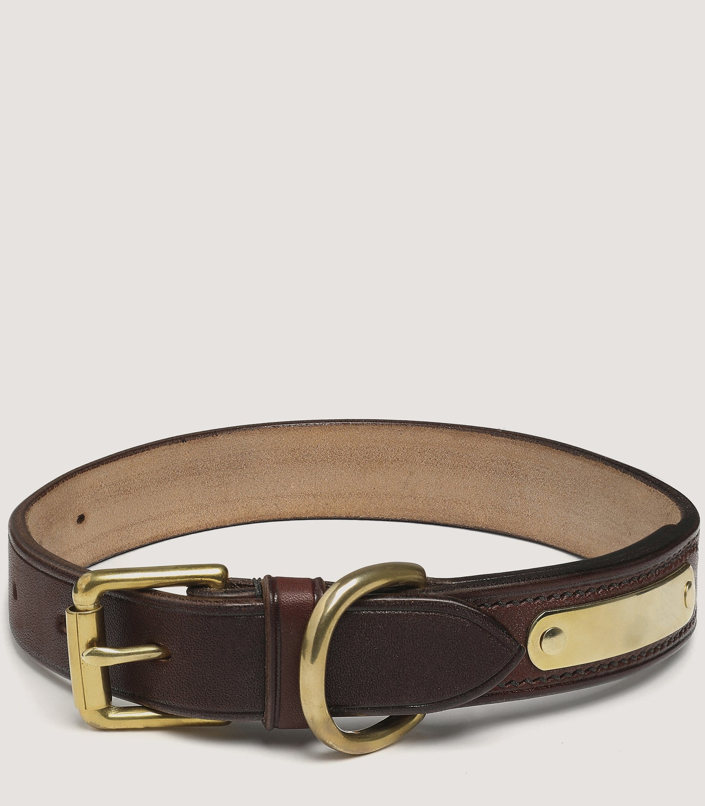 Bridle Leather Dog Collar In Brown