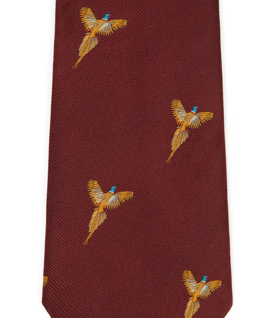 Flying Pheasant Tie In Wine