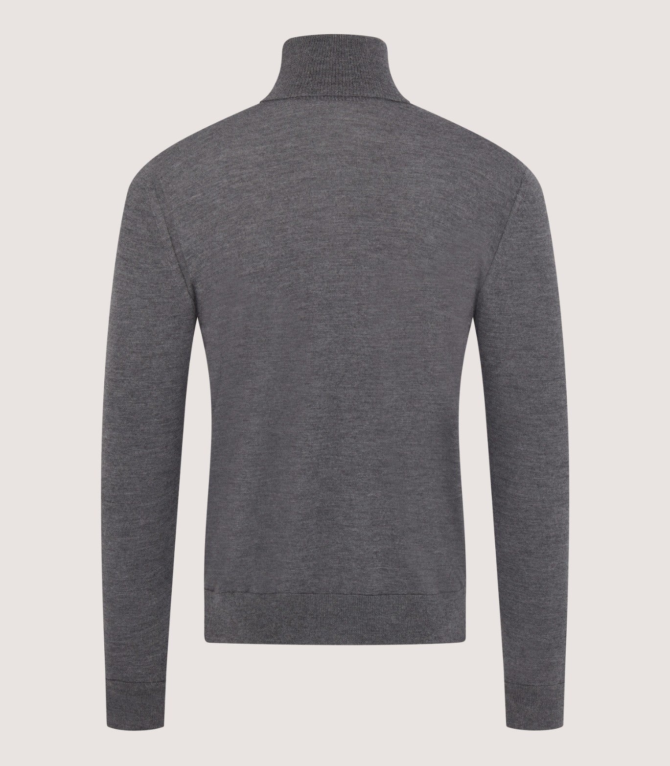 Men's Extra Fine Worsted Cashmere Seamless Turtleneck In Flannel Grey