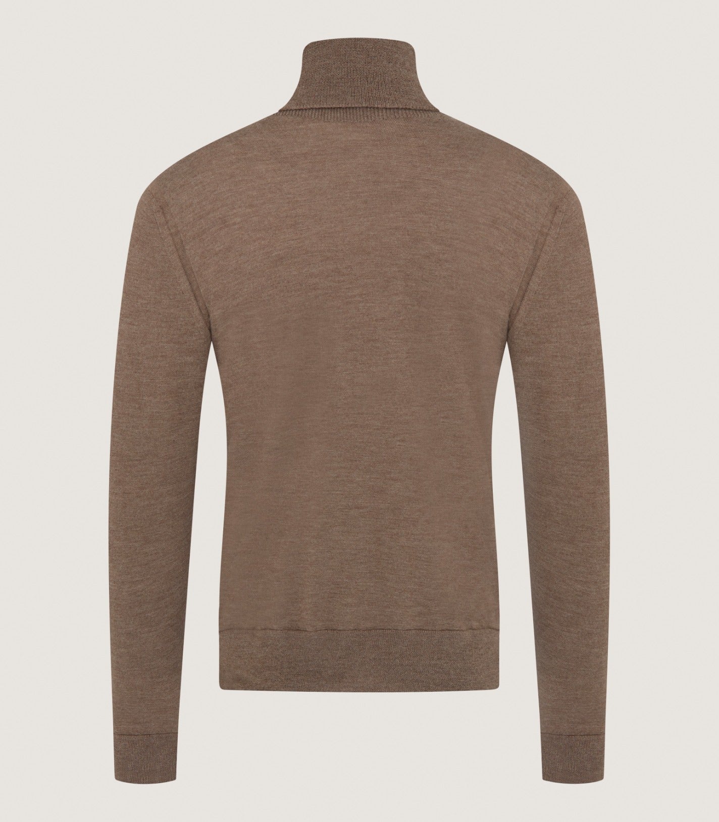 Men's Extra Fine Worsted Cashmere Seamless Turtleneck In Taupe