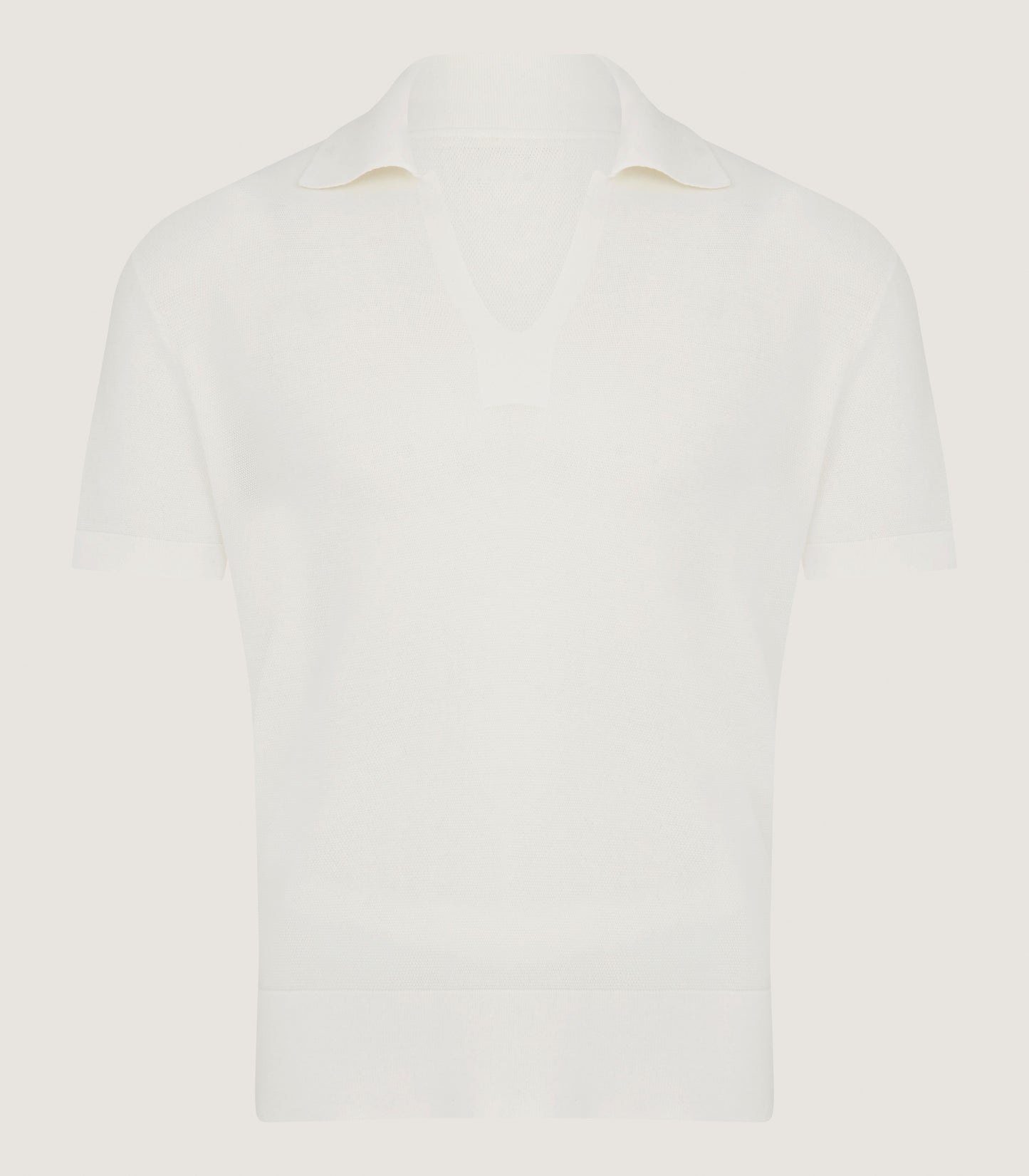 Men's Seed Stitch Polo In Ivory