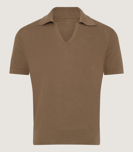 Men's Seed Stitch Polo In Twine