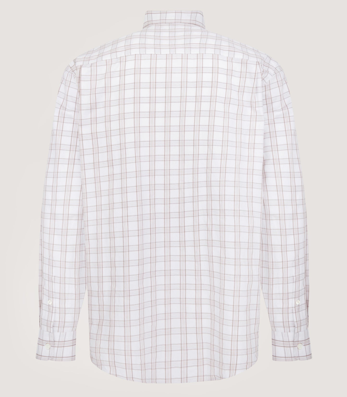 Men's Light Cotton Check Button Down Shirt In Taupe