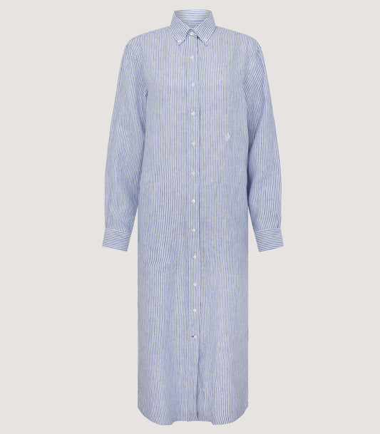 Women's Linen Oxford Stripe Dress