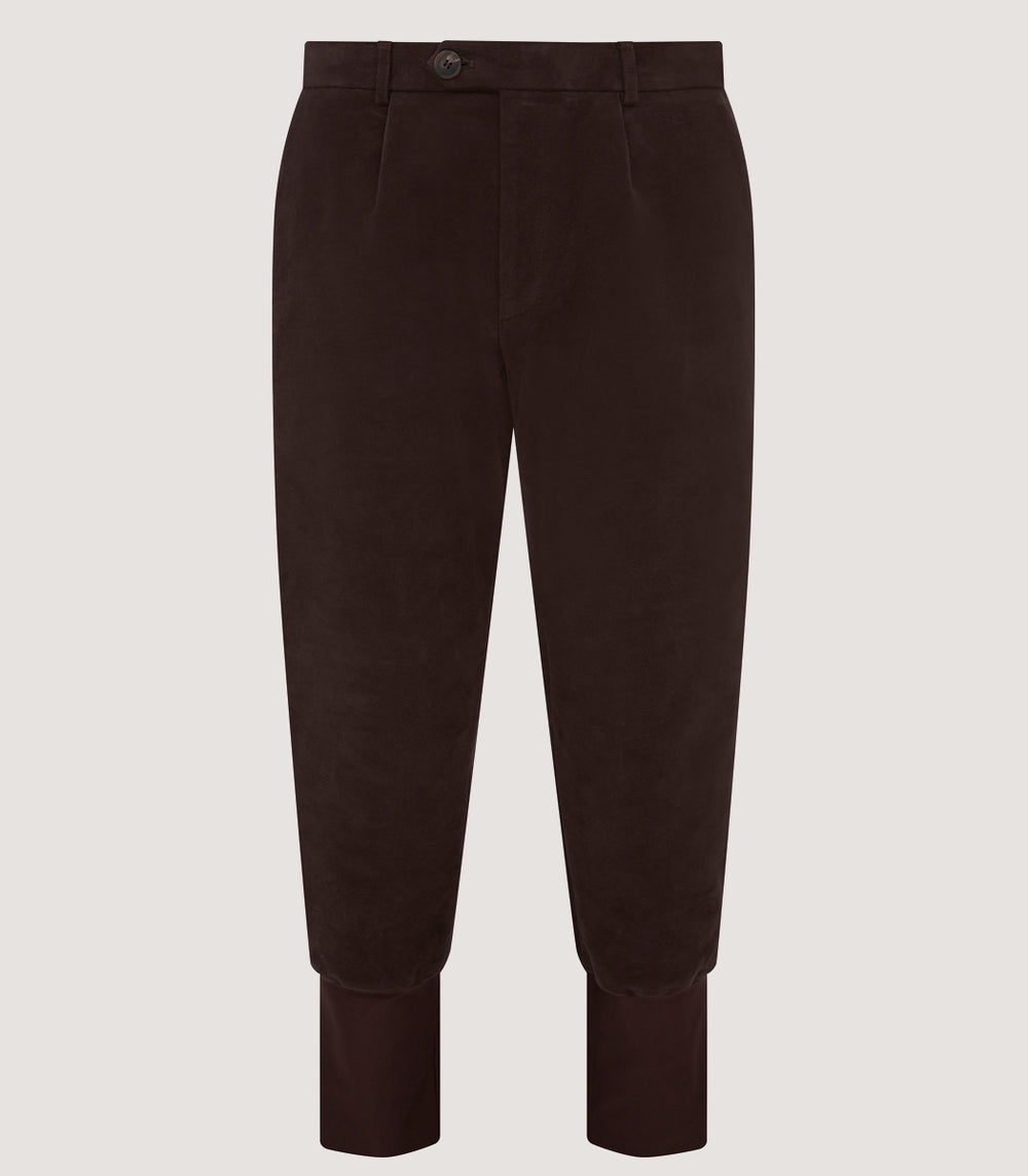 Men's Moleskin Breeks - Storm Cuff In Rouge Brown