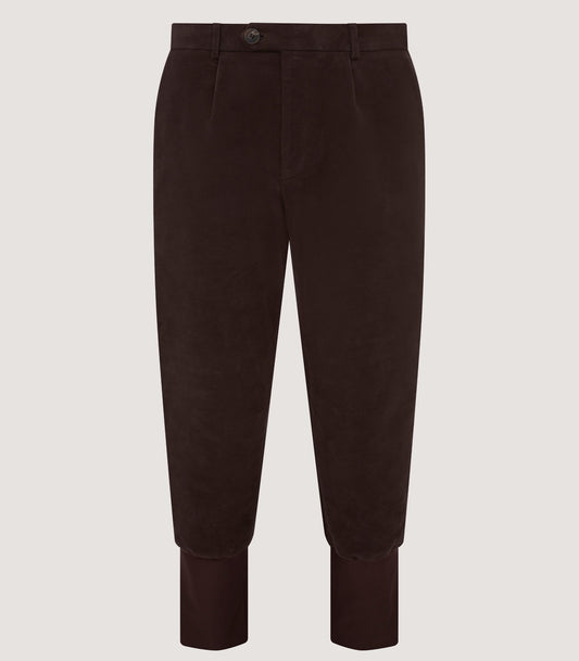 Men's Moleskin Breeks - Storm Cuff In Rouge Brown