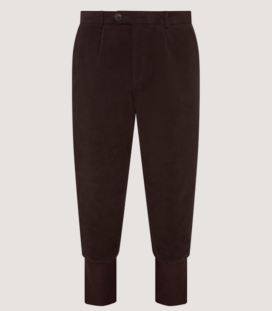 Men's Moleskin Breeks With Storm Cuff In Rouge Brown