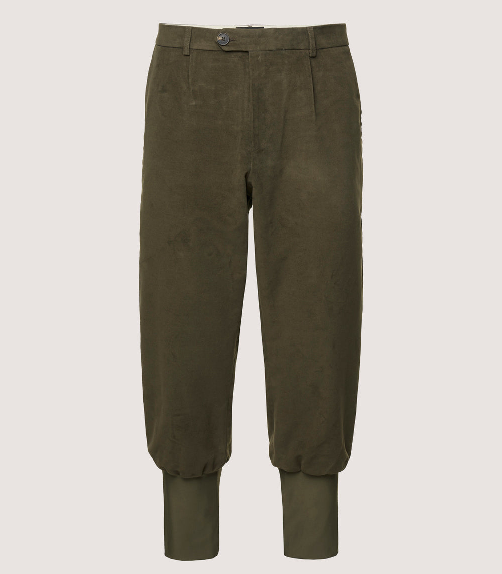 Men's Moleskin Breeks - Storm Cuff In Lovat Green