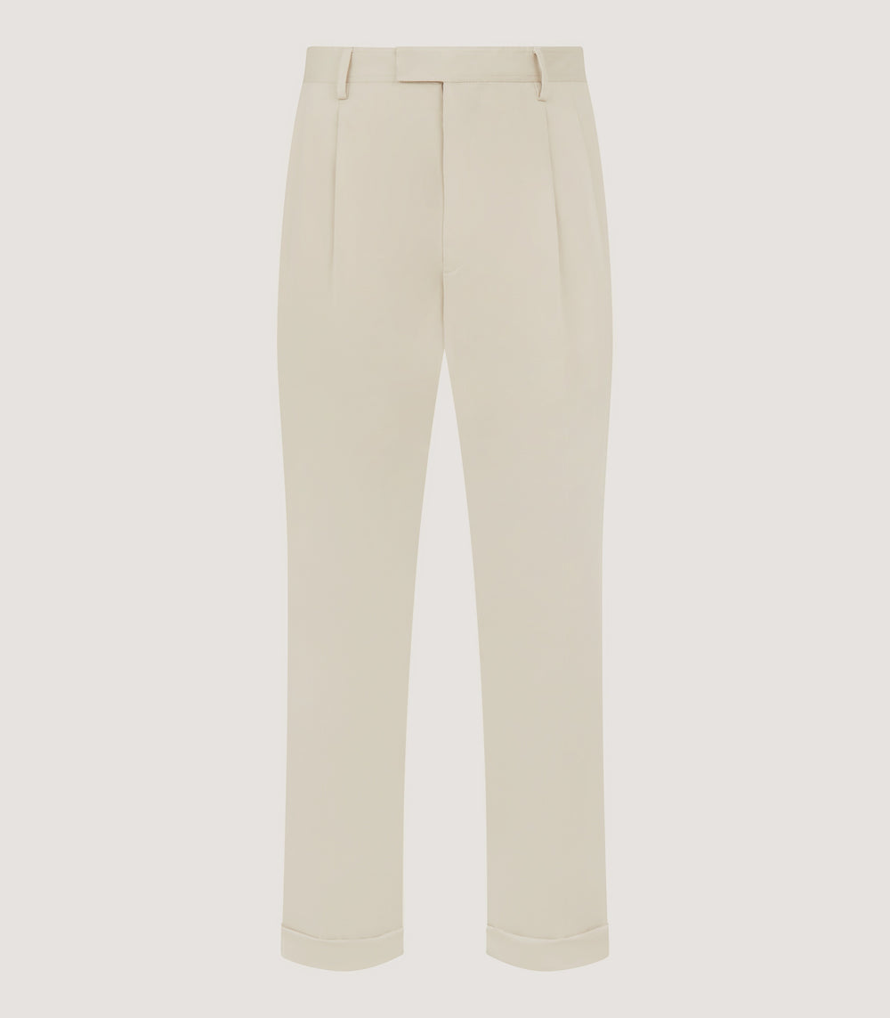 Men's Organic Cotton Twill Two Pleat Trousers