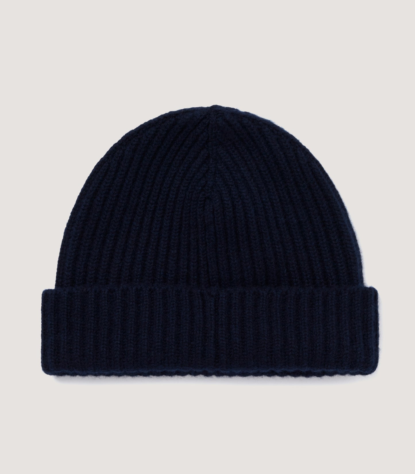 Cashmere Ribbed Hat In Navy