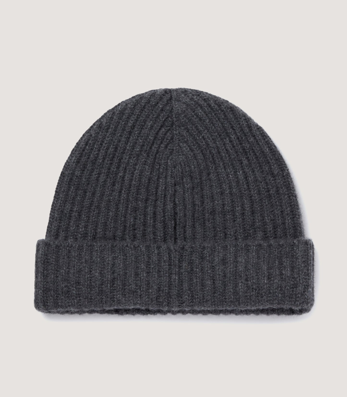 Cashmere Ribbed Hat In Grey