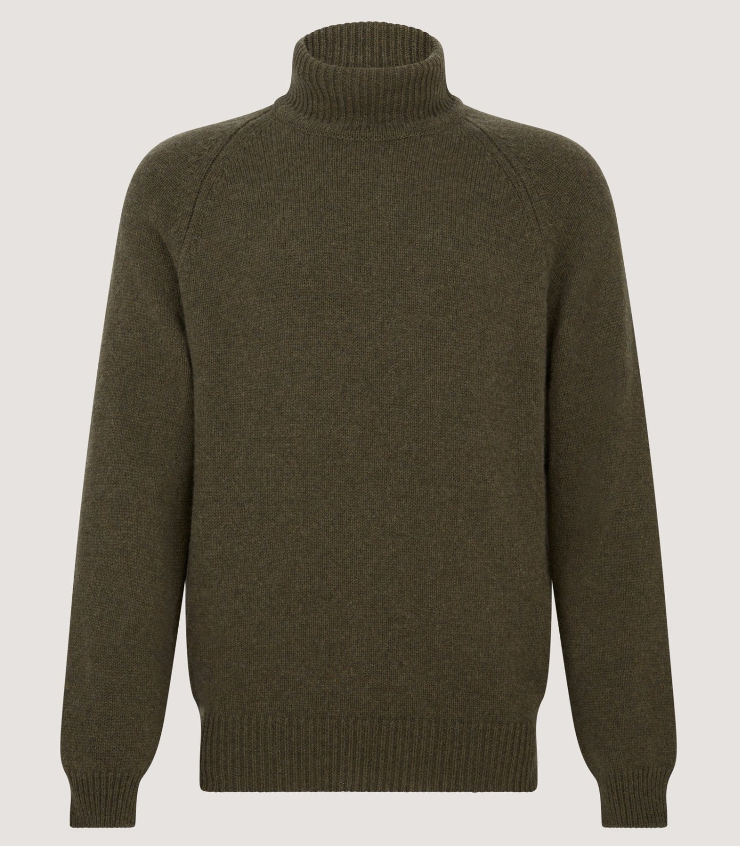 Men's Cashmere Roll Neck Knit In Loden