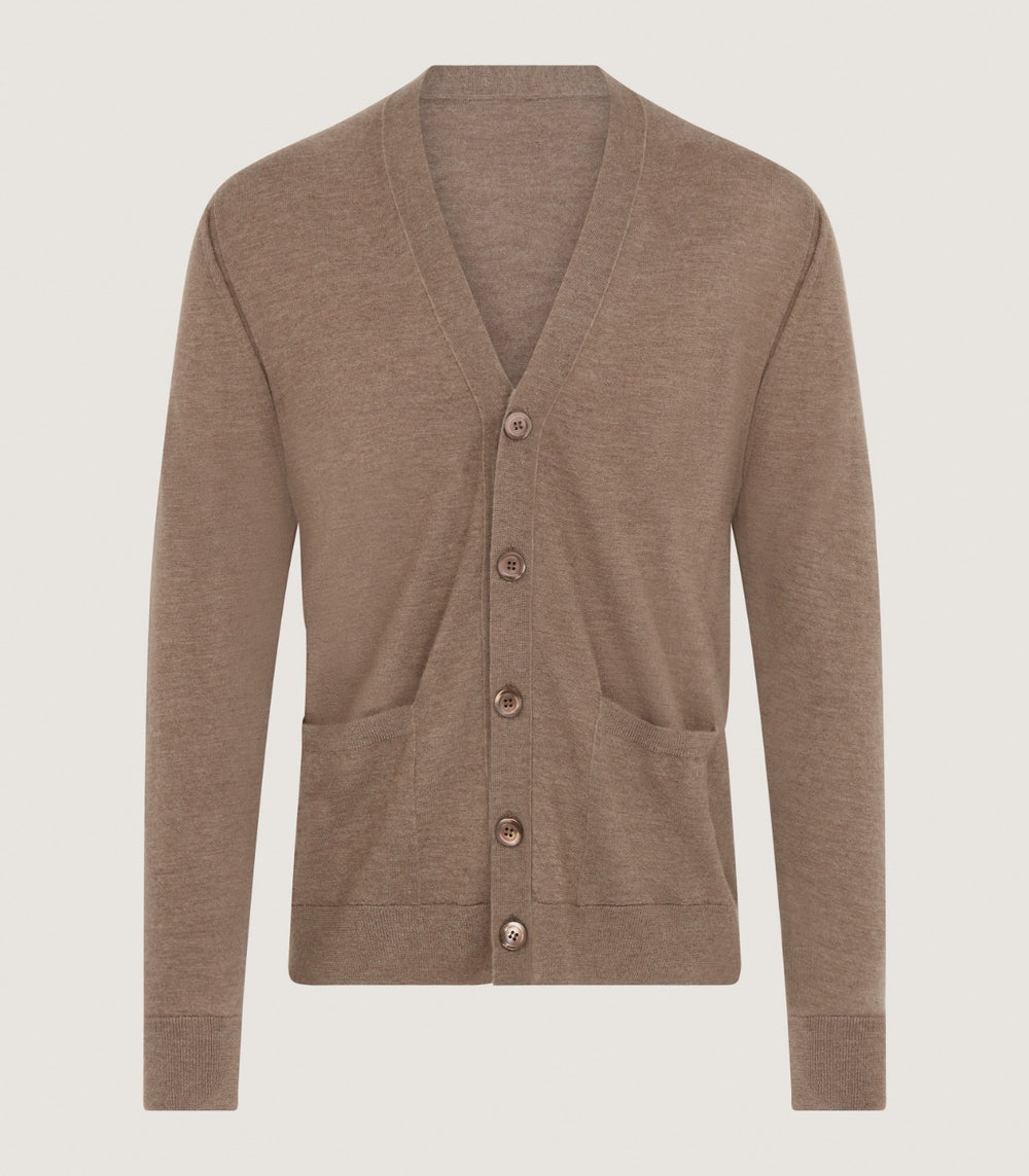 Men's Extra Fine Worsted Cashmere Seamless Cardigan