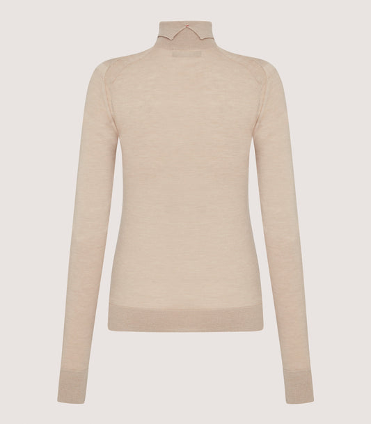 Women's Extra Fine Worsted Cashmere Turtleneck In Beige