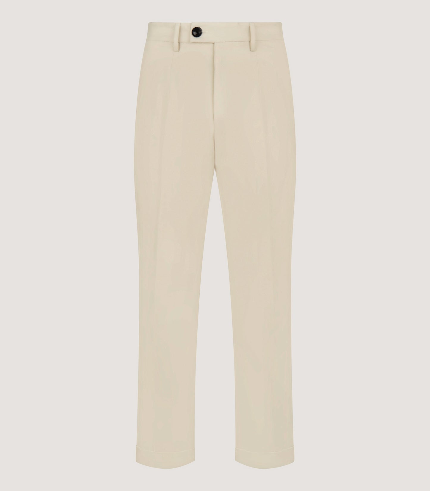 Men's Brushed Cotton Twill Flat Front Trousers In Stone