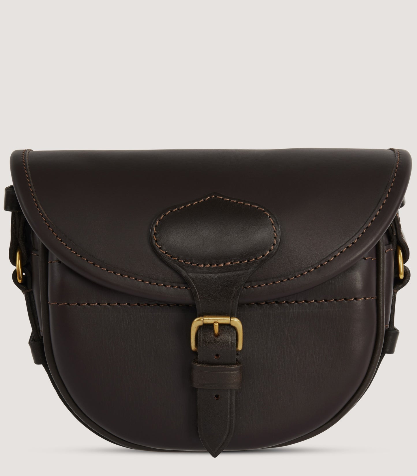 Bridle Leather Cartridge Bag In Dark Brown