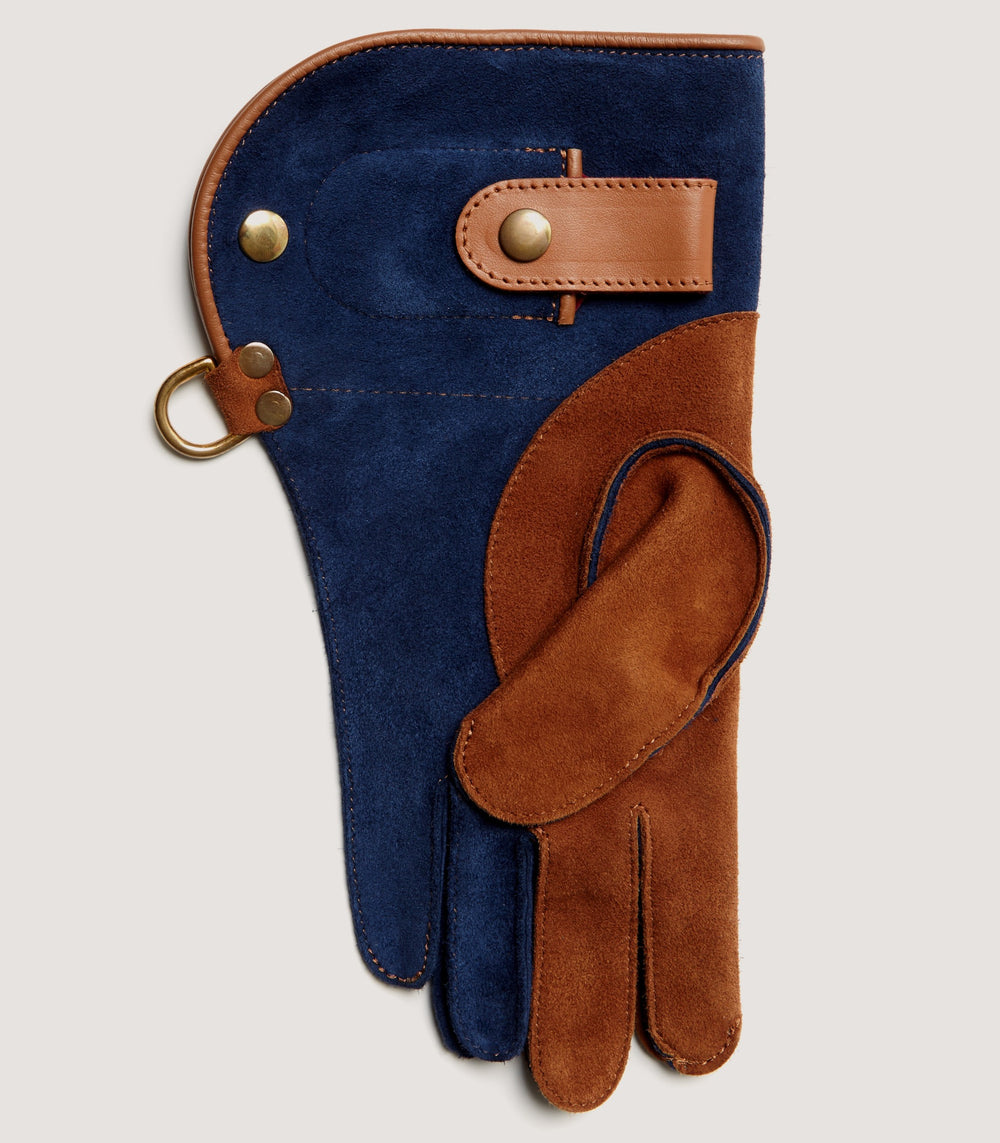 Double Layer Falconry Glove With Knife Pocket In Navy
