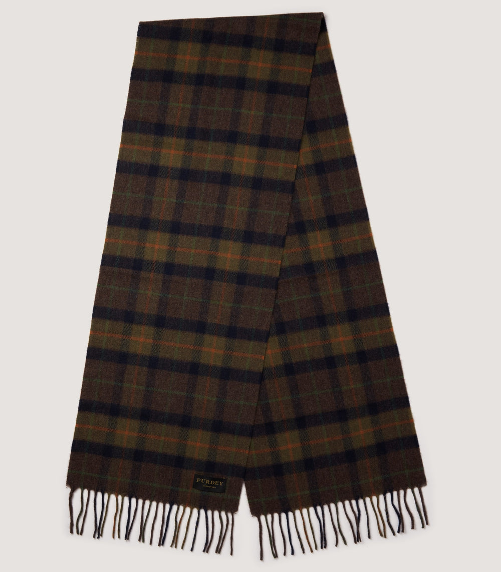 Cashmere Check Scarf In Green